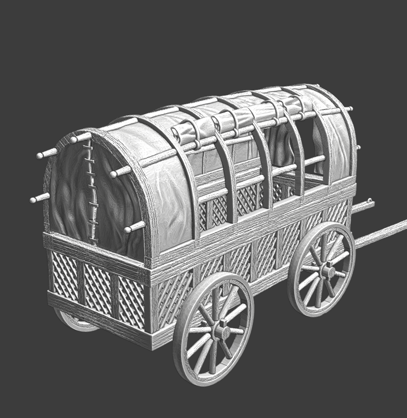 Medieval wagon for people transport
